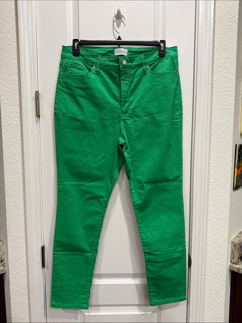 crown & ivy Bright Green Skinny Men's Jeans